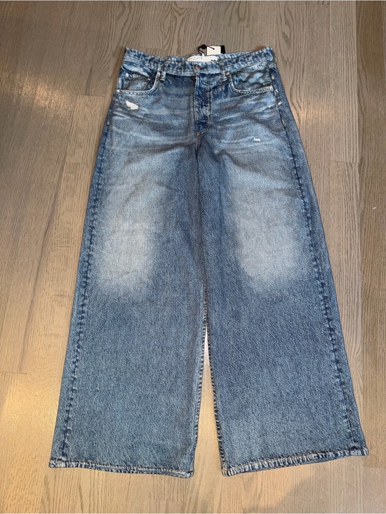 rag & bone Denim - rag & bone Distressed Wide-Leg Jeans - Light Blue